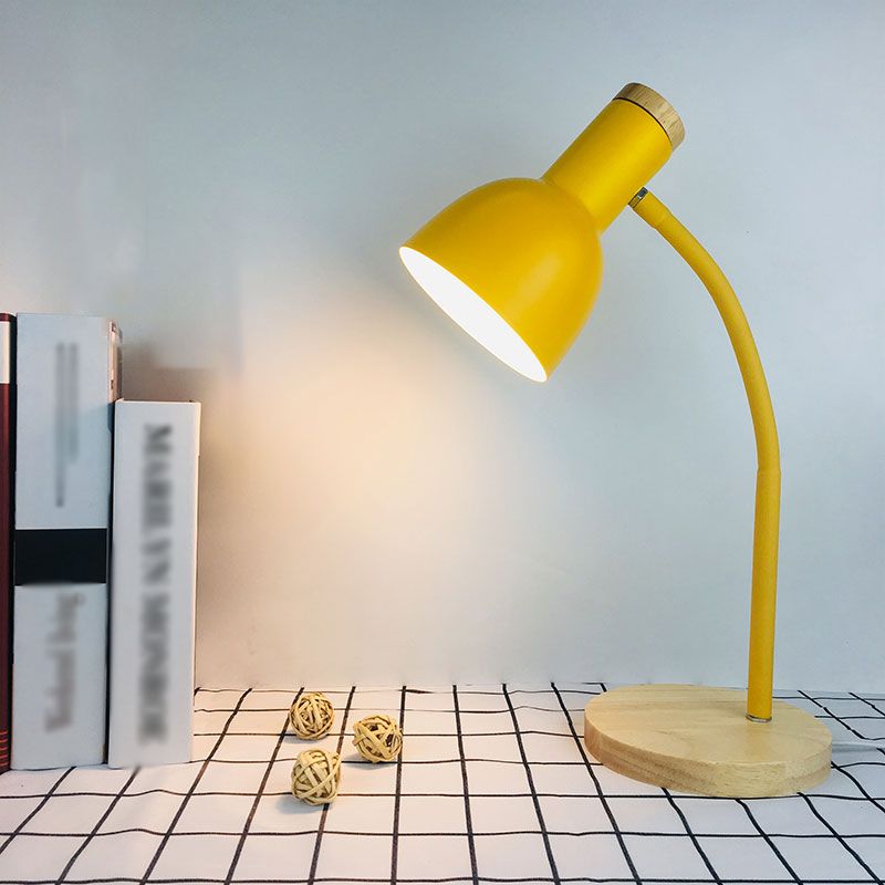 Modern Bell Shape Night Table Lamp Metal 1 Light Nightstand Lamp for Study