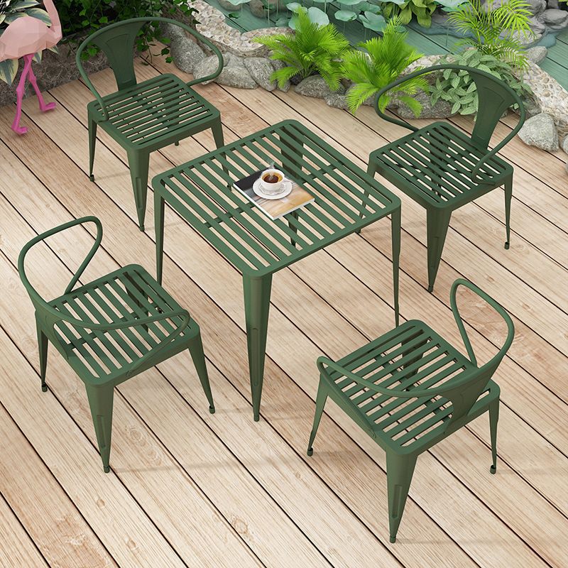 Contemporary Outdoor Dining Table Set 1/5/7 Pcs Metal Dining Set