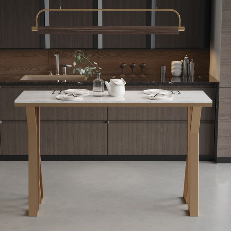 Glam Stone Bar Dining Table Rectangle Bar Table for Cafe And Bar