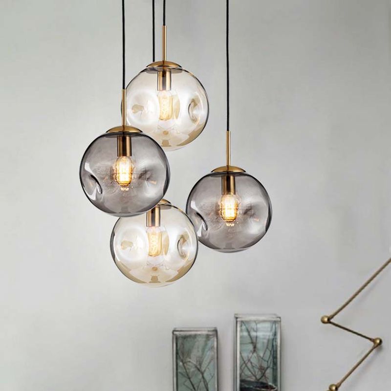 Creative Concave Design Globe Hanging Light 1-Light Nordic minimalisme Transparency Glass Suspension Lampe