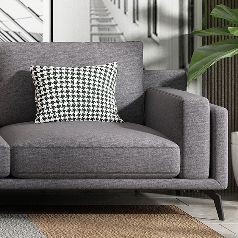 L-shape 4-seater Fabric Sectional Slipcovered Square Arm Sectional