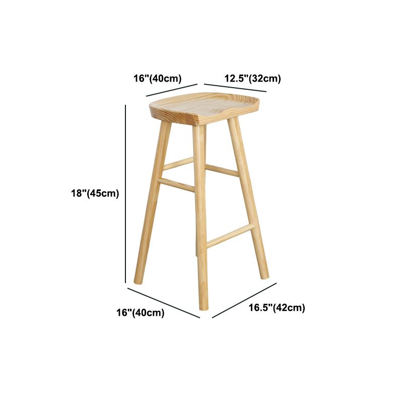 Contemporary Solid Wood Barstool Coffee Shop Bar Stool with Pedal