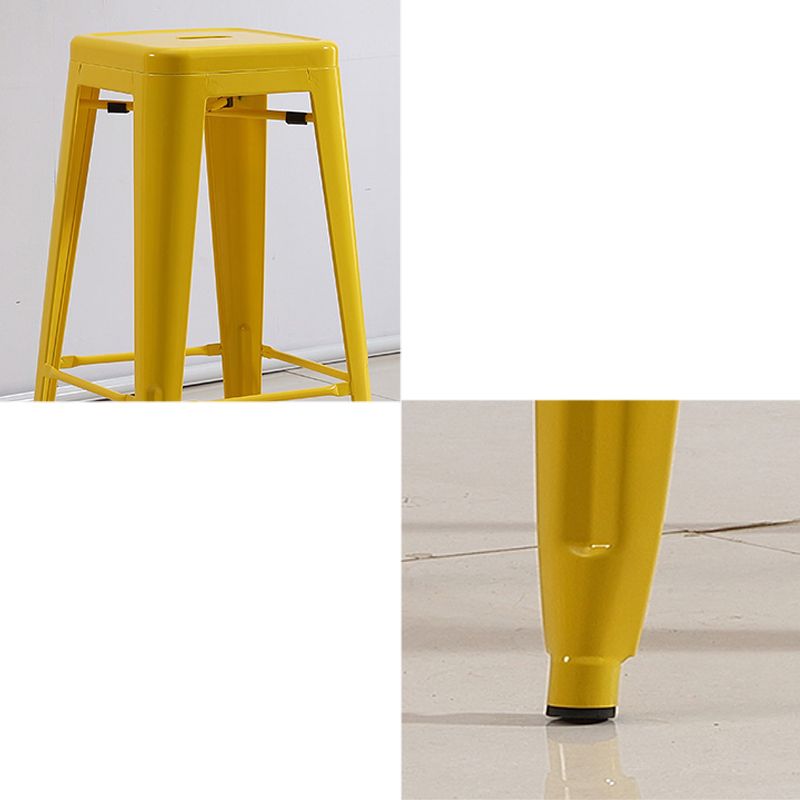 Industrial Stackable Backrest Counter Stool Iron Bar Stool with Pedal for Cafe