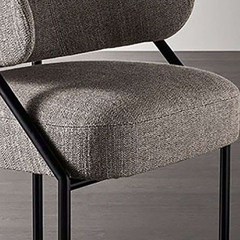 Metal Kitchen and Dining Room Chair Open Back Dining Side Chair in Black