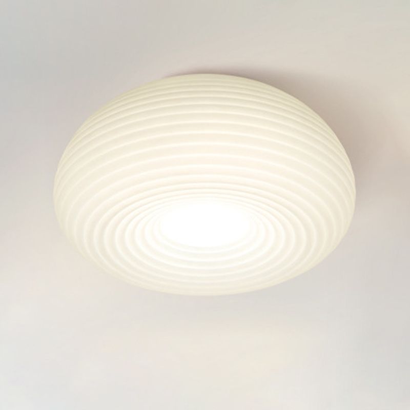 White Shaded Ceiling Light LED Contemporary Flush Mount Lighting for Home