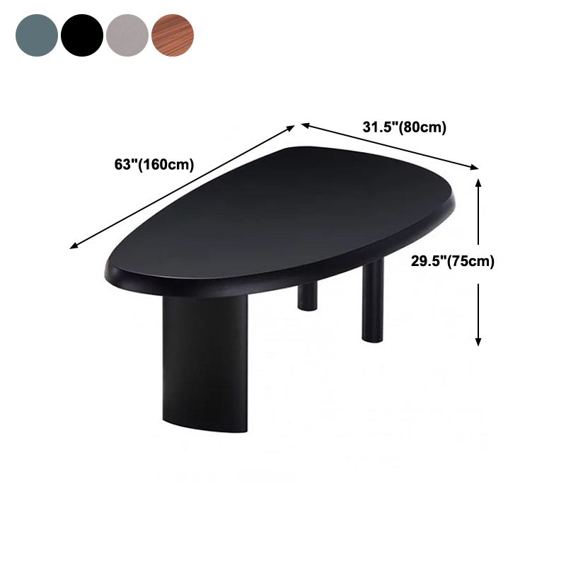 Free Form Solid Wood Dining Table Modern Furniture with Tripod Base in Matte Finish