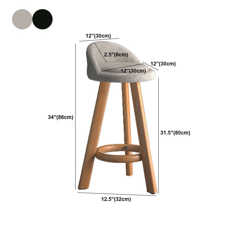 Contemporary Low Back Counter Stool Home Furniture with Footrest