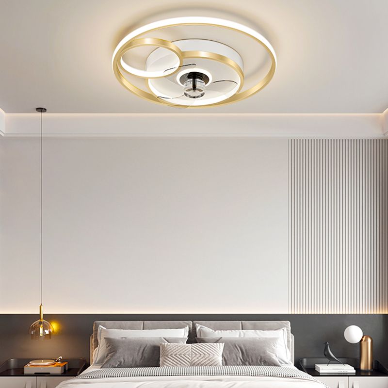 Multi Light Ceiling Fan Lighting Modern Style Metal Ceiling Fan Light for Living Room