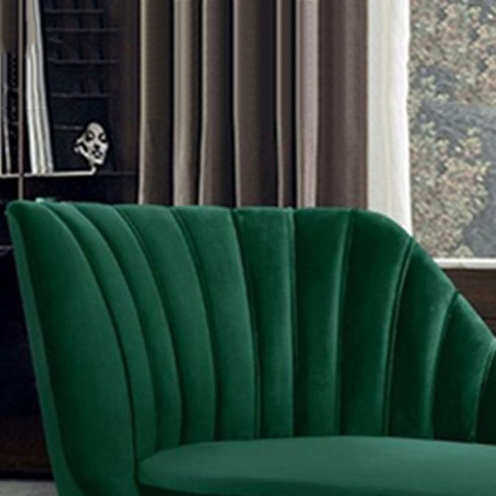 Glam Tufted Velvet Chaise Lounge with Reclining Channel Stitch Chaise for Living Room