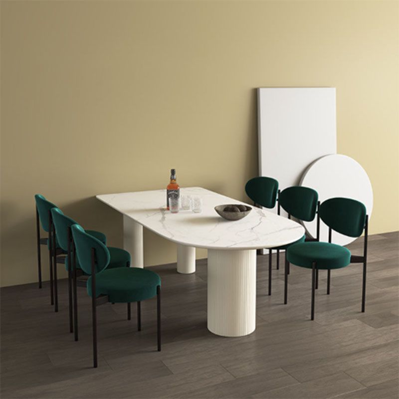 Modern Style Metal Chair Open Back Dining Side Chair with Upholstered