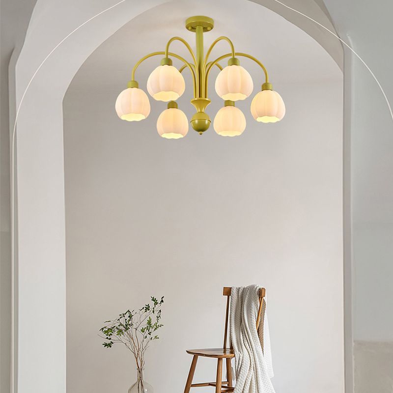 Modern Style Ceiling Lamp Creative Glass Shade Flush Mount Light Fixture