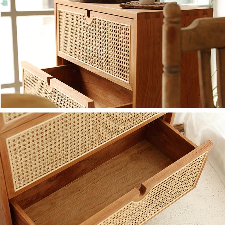 Pine Solid Wood Buffet Modern Natural Living Room Dining Buffet with Drawers