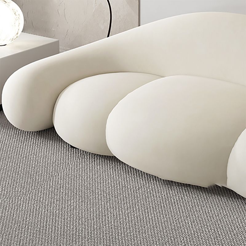 Contemporary White Seating Cushions Living Room Curved Settee