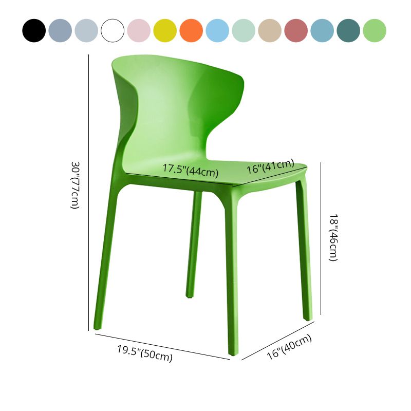 Silla lateral de plástico moderna para interiores y exteriores, silla con respaldo