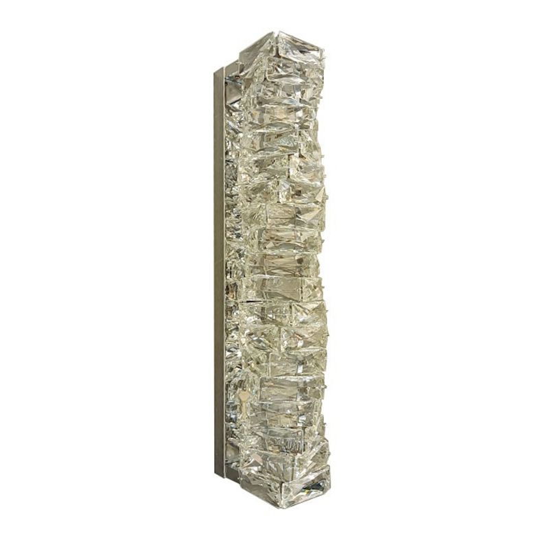 Metal and Crystal Wall Mounted Fixture in Clear LED Post Modern Cylinder Wall Lighting