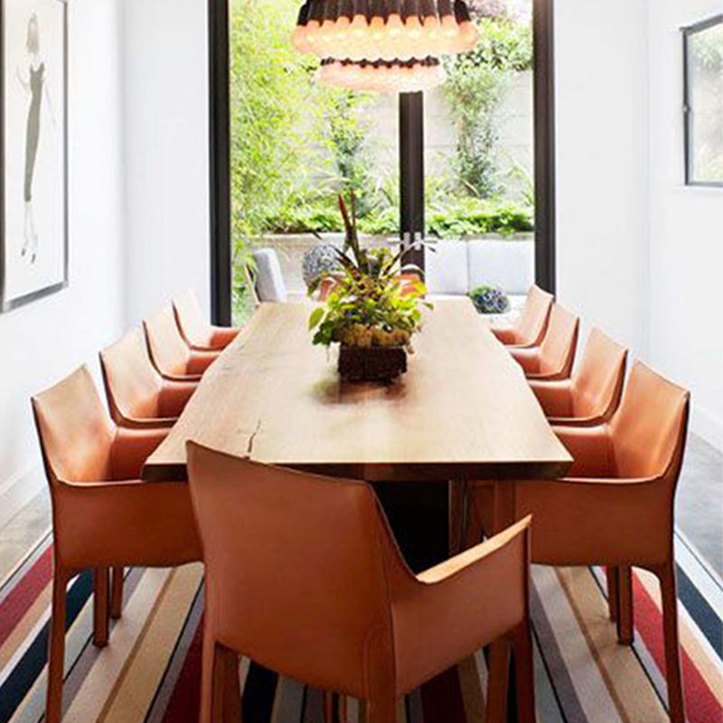 Contemporary Dining Arm Chair Faux Leather Home Dining Side Chair