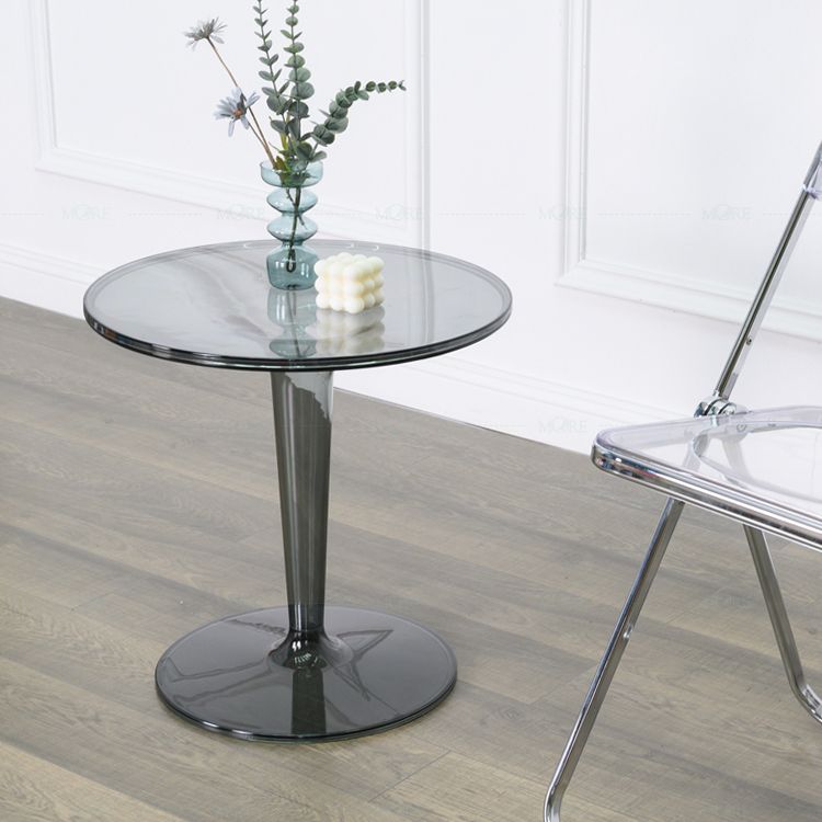 Pedestal Modern 1 Single Coffee Table Round Acrylic Cocktail Table