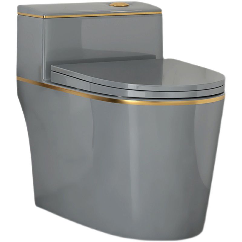 Traditional Siphon Jet Concealed Tank Flush Toilet Floor Mount Toilet Bowl with Seat