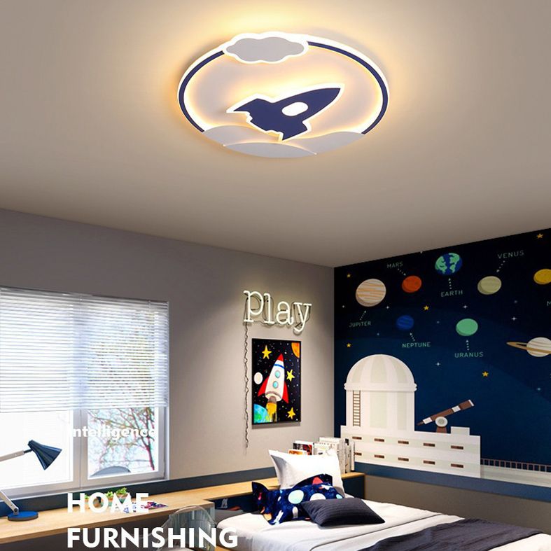 Airplane Flush Light Fixtures 1 Light Acrylic Cartoon Flush Mount Ceiling Light Fixture