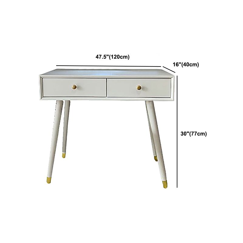 Contemporary White Make-up Vanity With 2 Storage Drawers Solid Wood Dresser
