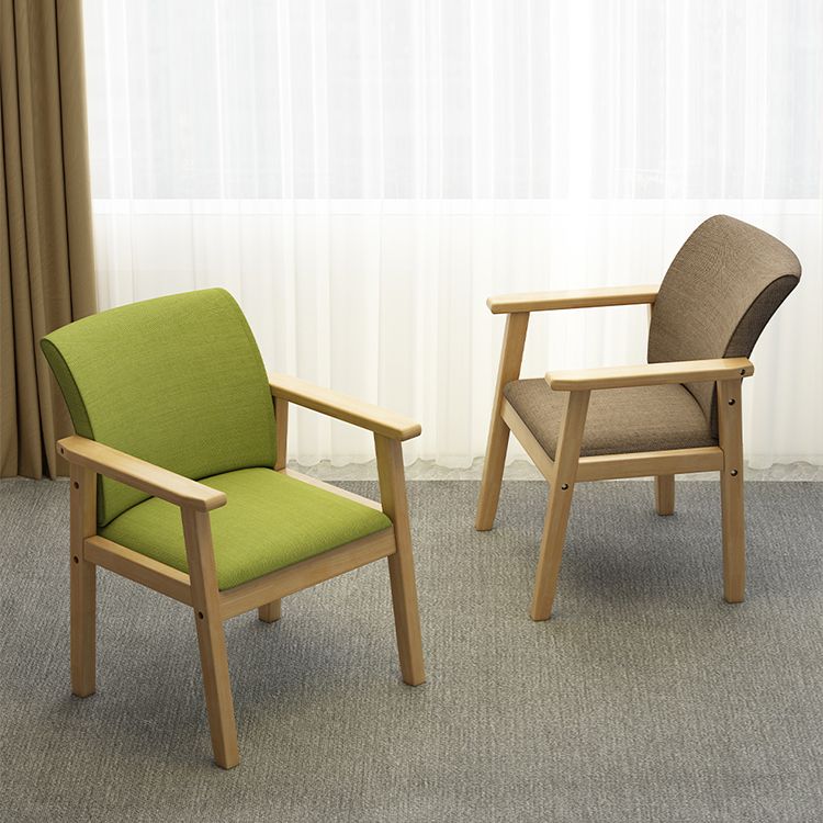Inicio Sillón escandinavo Silla de comedor con respaldo sólido tapizada en madera