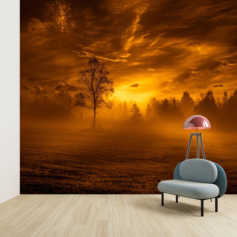 Horizontal Photography Sky Mural Soft Color Stain Resistant Wall Art for Bedroom