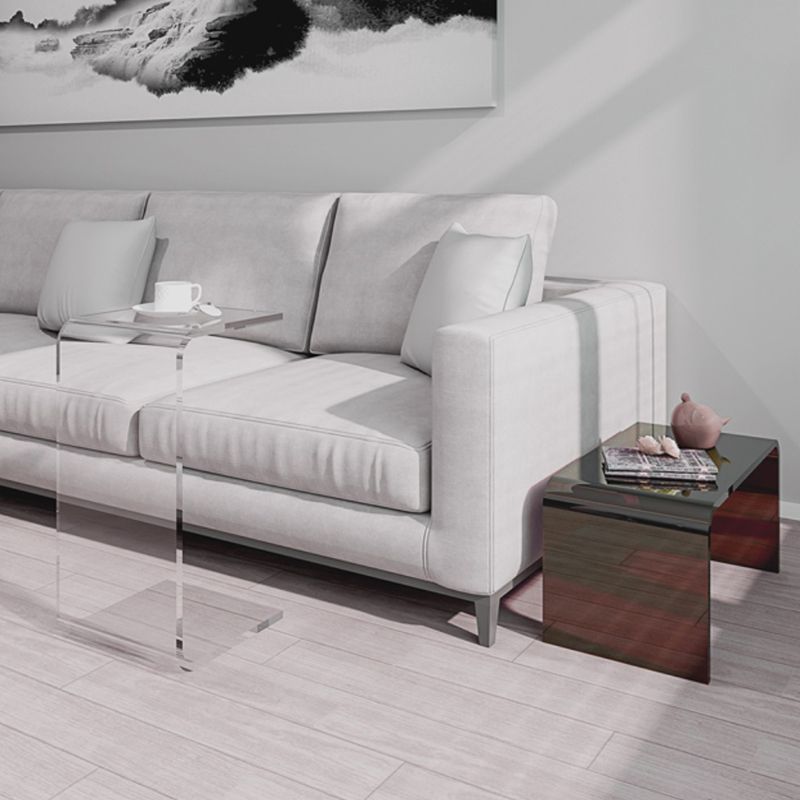 11" Wide Contemporary Side Table Pedestal Acrylic Accent Side Table