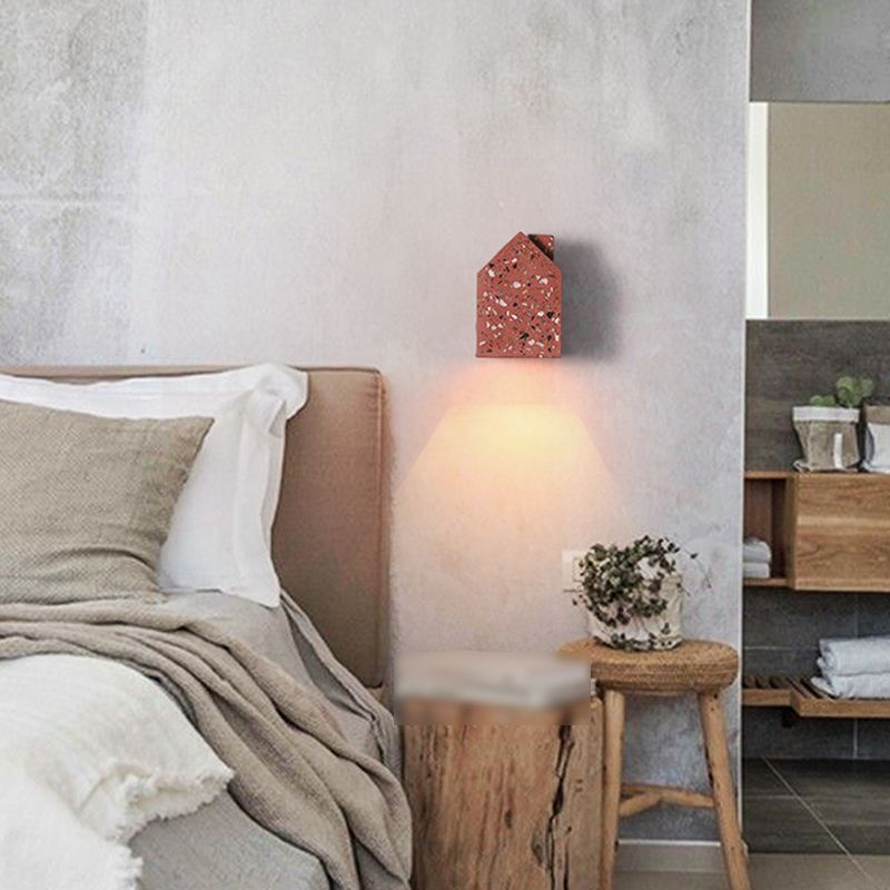 Nordic Cement Wall Light House Shape Colorful Wall Sconce for Living Room