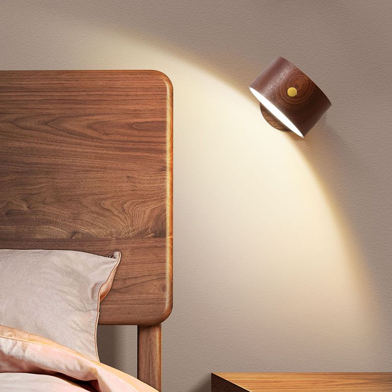 Wooden Wall Sconce Lighting Modern Style Wall Lamp for Bedroom