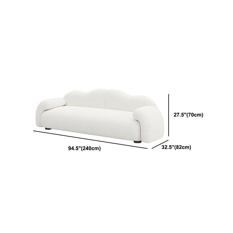 32.38" D Wool Sofa Modernism Pillow Top Arm Seating in White
