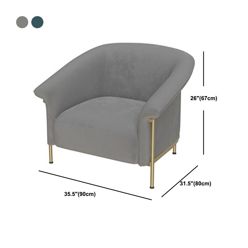 Contemporary Curved SofaWool Recessed Arm Sofa 35.43 inch Wide