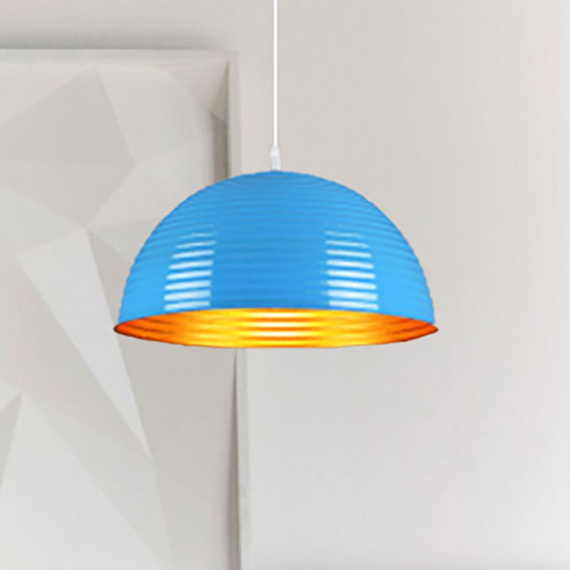 Luz colgante de tono de cúpula con luz de metal contemporáneo de metal rojo/amarillo/luz colgante, 12 "/16" /19.5 "de ancho