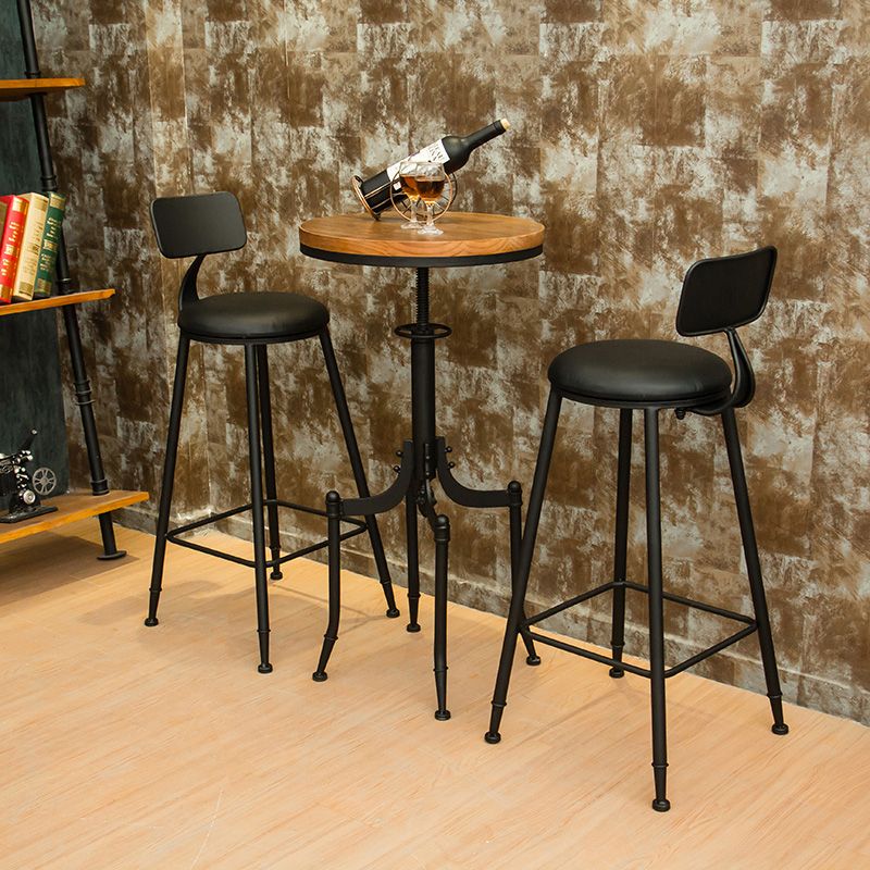 Industrial Wood Bar Table Set 1/2/3 Pieces Round Counter Set for Home Use