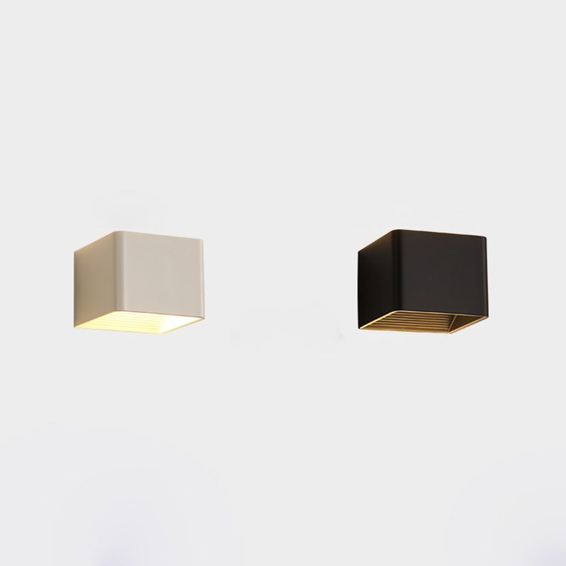 Metal Square Wall Sconces Contemporary Style 2 Lights Wall Washer Sconce