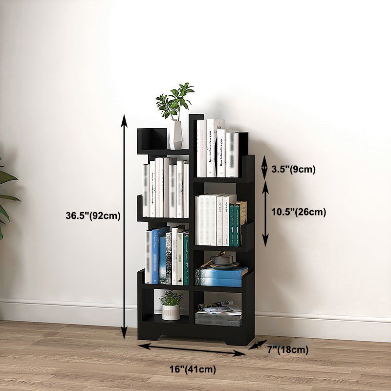 Scandinavian Manufactured Wood Geometric Bookshelf Vertical Open Bookshelf