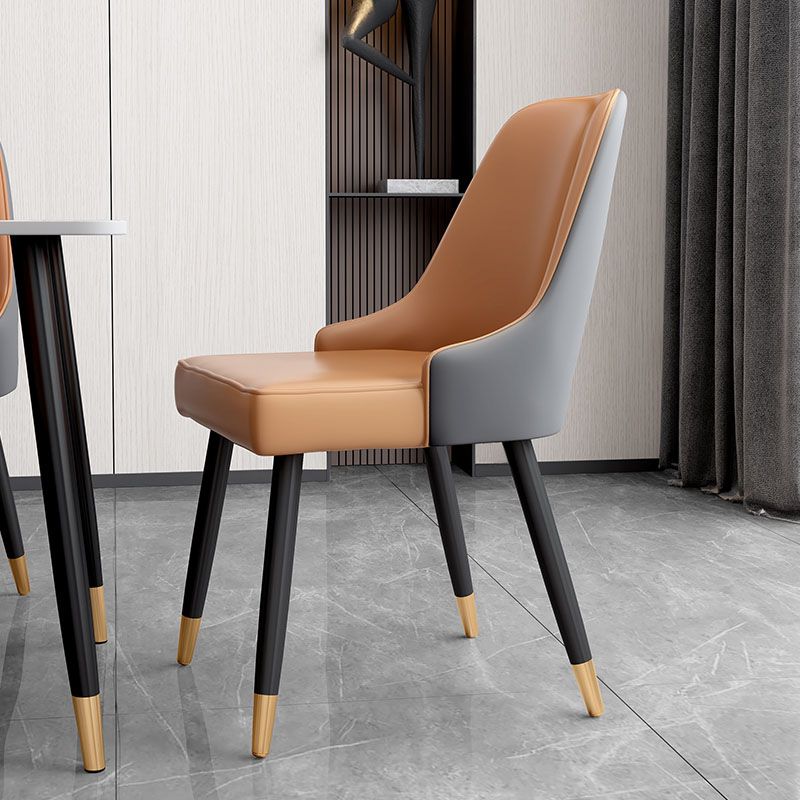 Sillas de comedor sin brazos tapizadas de diseño escandinavo con respaldo sólido que cena la silla lateral