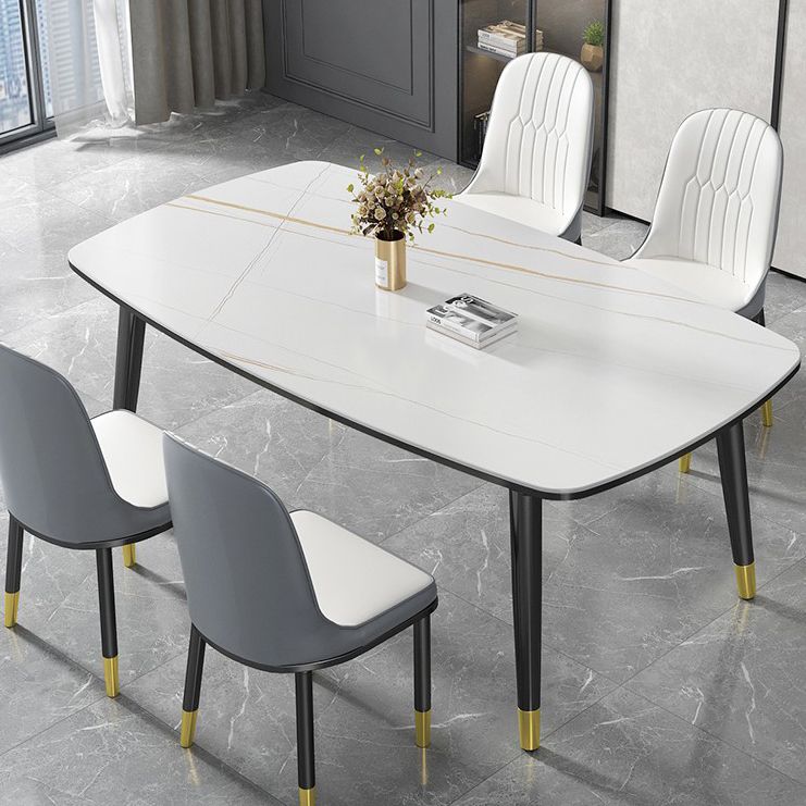 Modern Sintered Stone Top Kitchen Dining Table Rectangle Shape Dining Table with 4 Legs Base