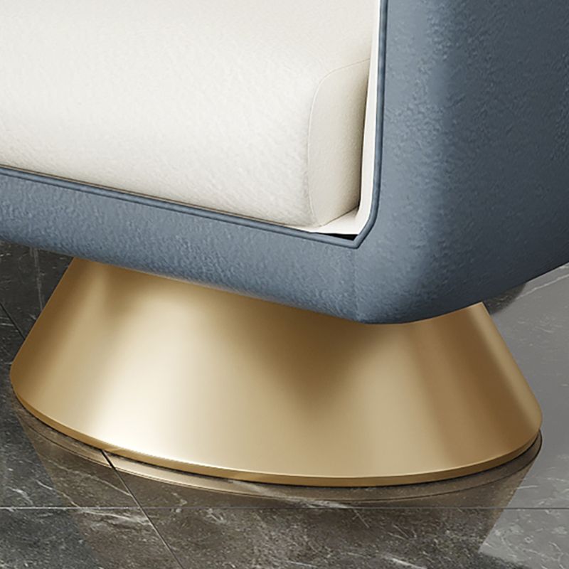 25.59" Wide Barrel Chair Faux Leather Arms Included Chair for Living Room