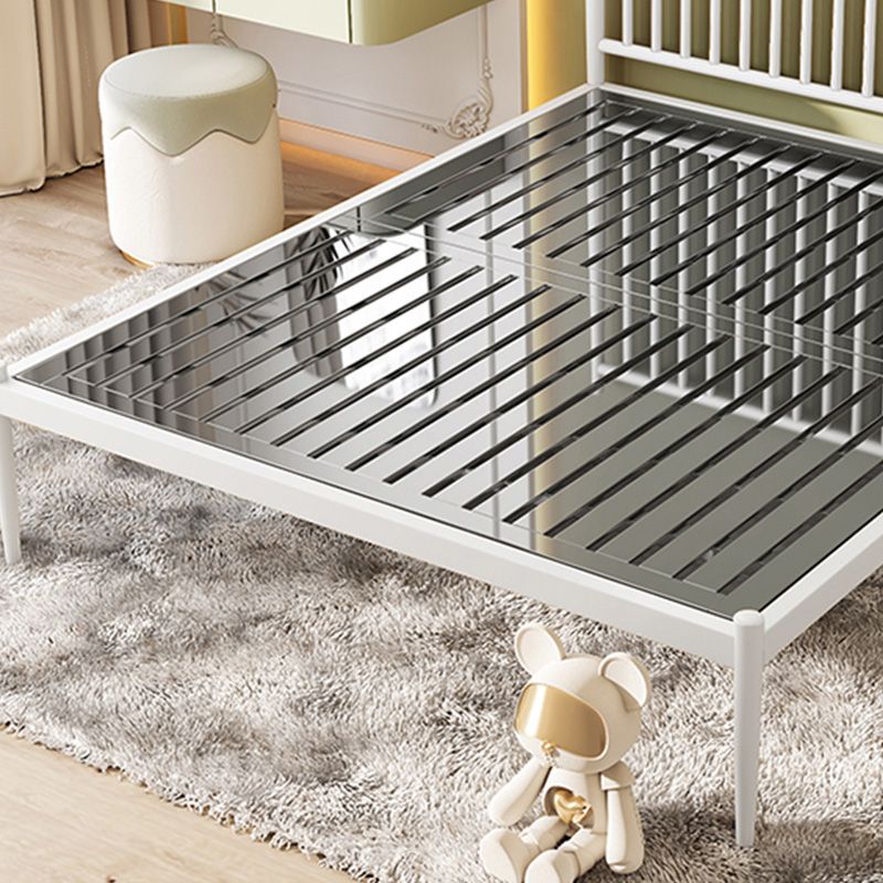 Contemporary Finish Metallic Open-Frame Bed Glam Wire-Grid Iron Bed Frame with Headboard