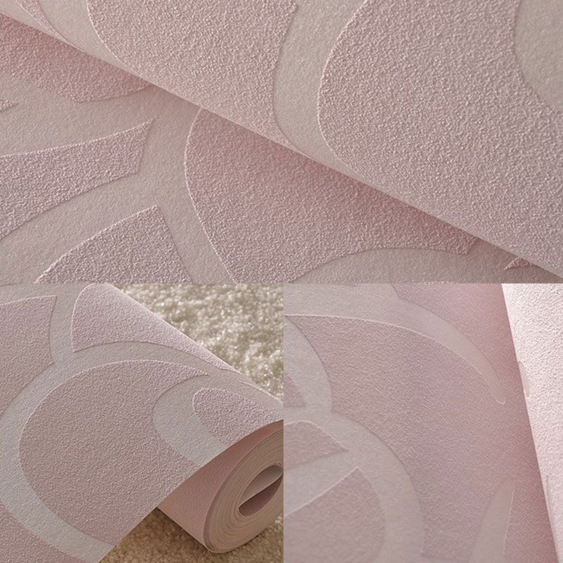Blossoming Rose Wall Art for Girl's Bedroom 3D Effect Wallpaper Roll in Pink for Weeding Room, Water-Resistant