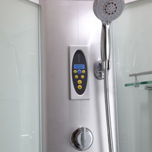 Round Tempered Glass Shower Stall Easy Clean Glass Shower Stall