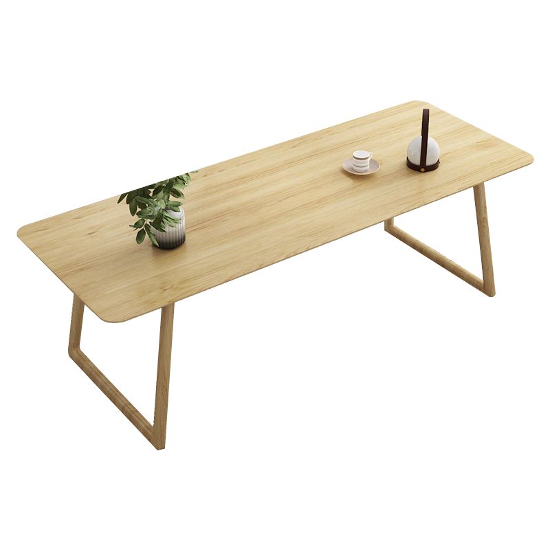 Rectangle Industrial Dining Table Solid Wood Fixed Table for Kitchen