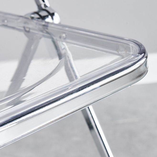 Chaise latérale pliante sans bras de style contemporain, chaise d'appoint simple à dossier ouvert