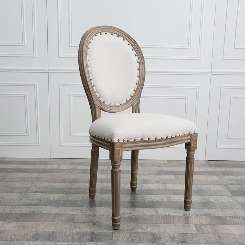 Solid Wood Country Style Dining Room Chair Matte Finish King Louis Back Side Chair