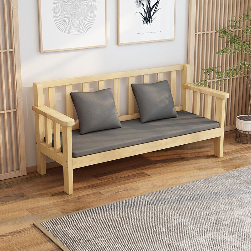 Recessed Arm Sofa with Light-grey Upholstery 22" Wide 33" Wide