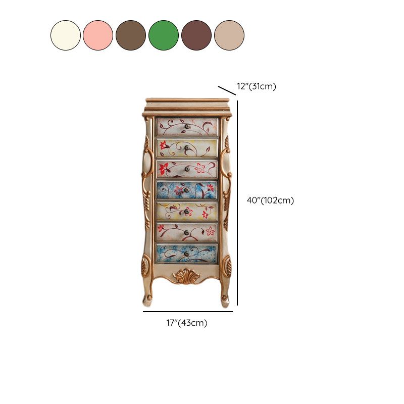 Traditional Vertical Lingerie Chest Wood Storage Dresser for Home