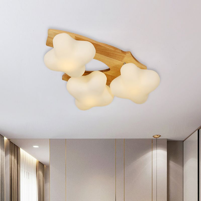 Lampada a soffitto a fiore di fiore di plumio foyer blosced vetro creativo beige e soffitto a led bianco luce