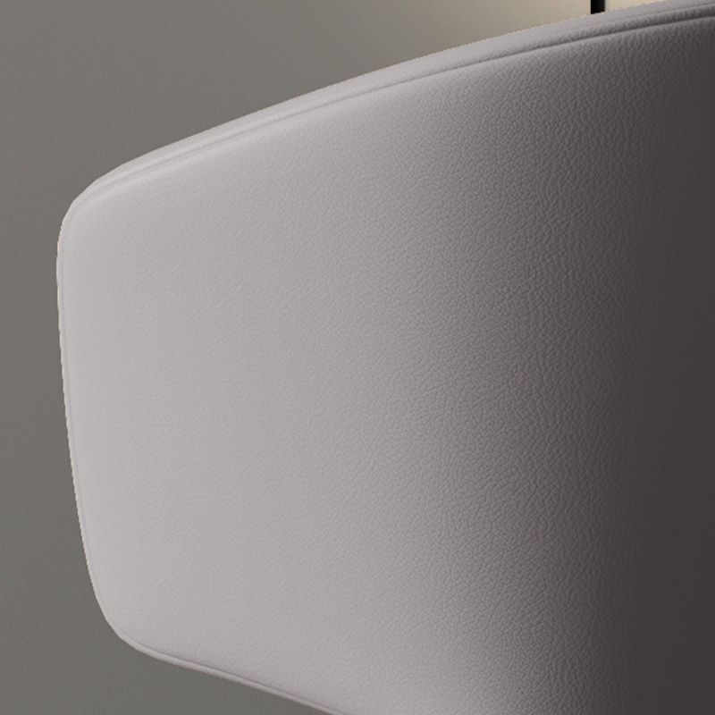 Modern Arm Chair Faux Leather Solid Back Dining Room Chair for Indoor