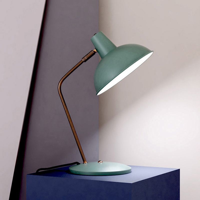 Bowl Shaded Bedside Reading Lamp Iron 1 Head Macaron Style Table Light