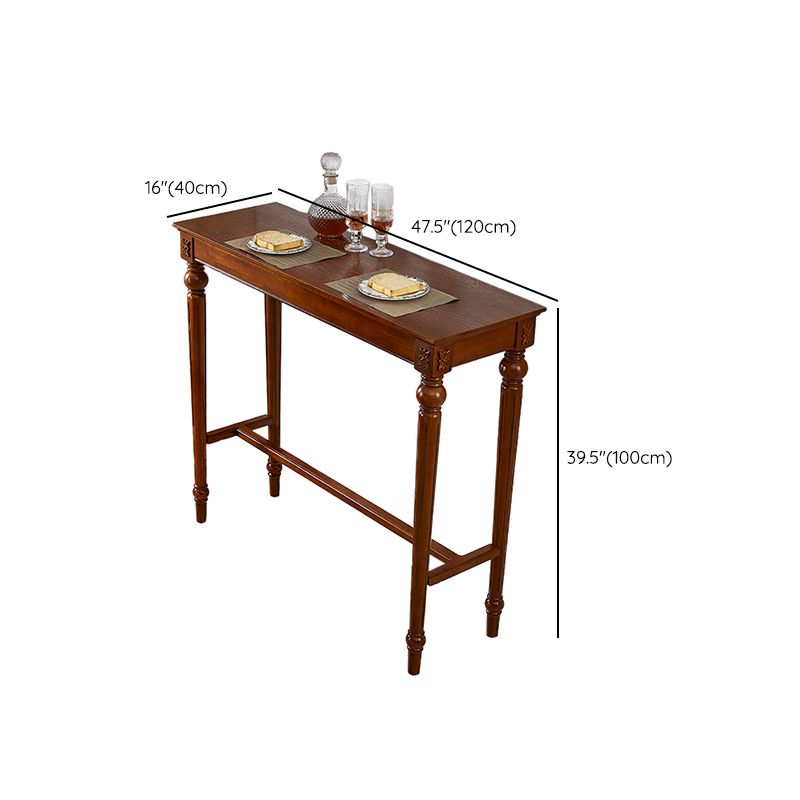 Contemporary Brown Pub Dining Set 1/3/4 Pieces Solid Wood Rectangle Pub Table Set